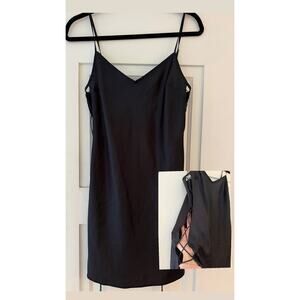Victoria’s Secret black side lace up slip dress sz S / loungewear / sleepwear